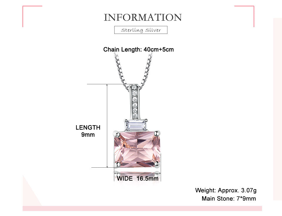 925 Sterling Silver Zircon Artificial Nano Morganite Locket Necklaces